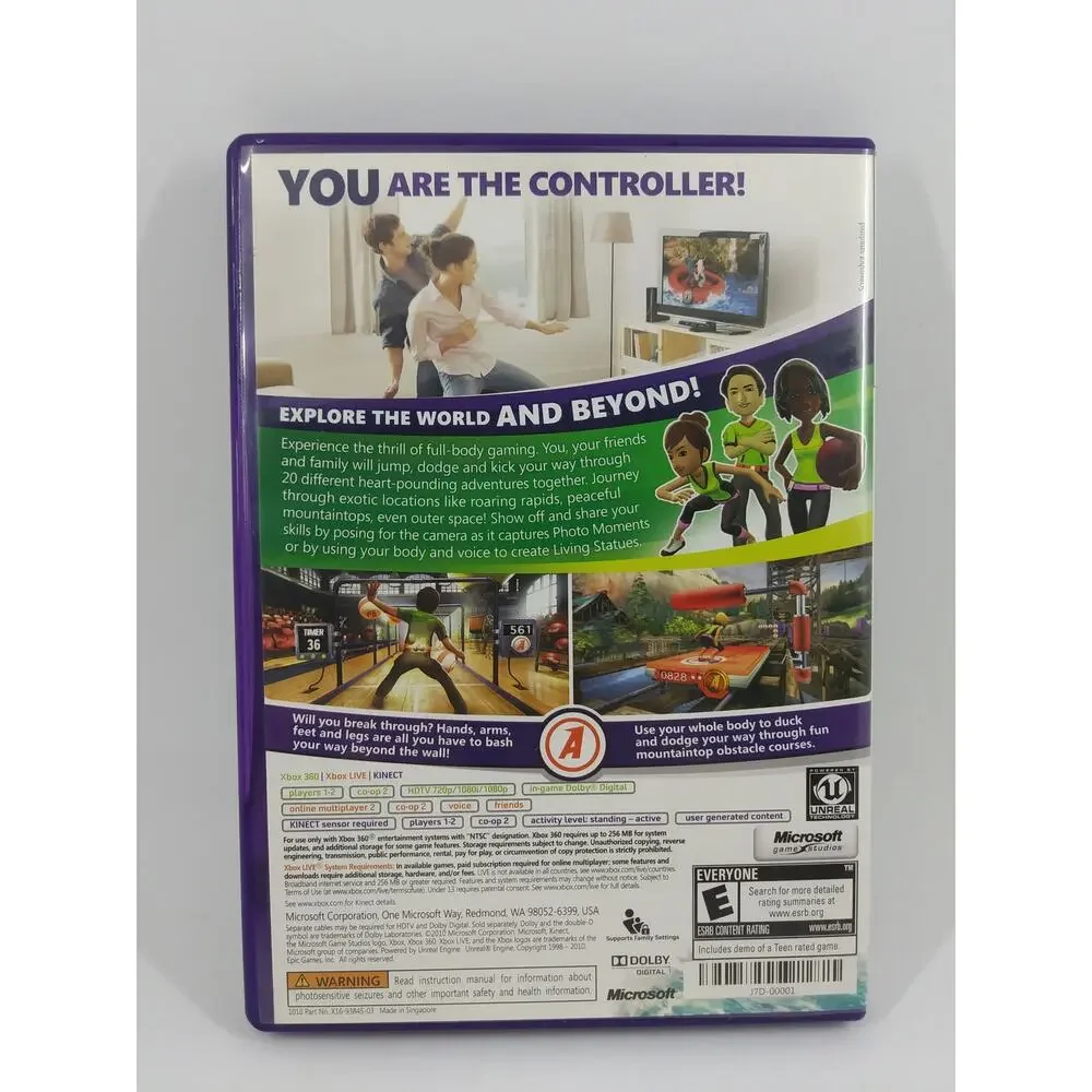 X Box 360 Kinect Adventures! game pre owned